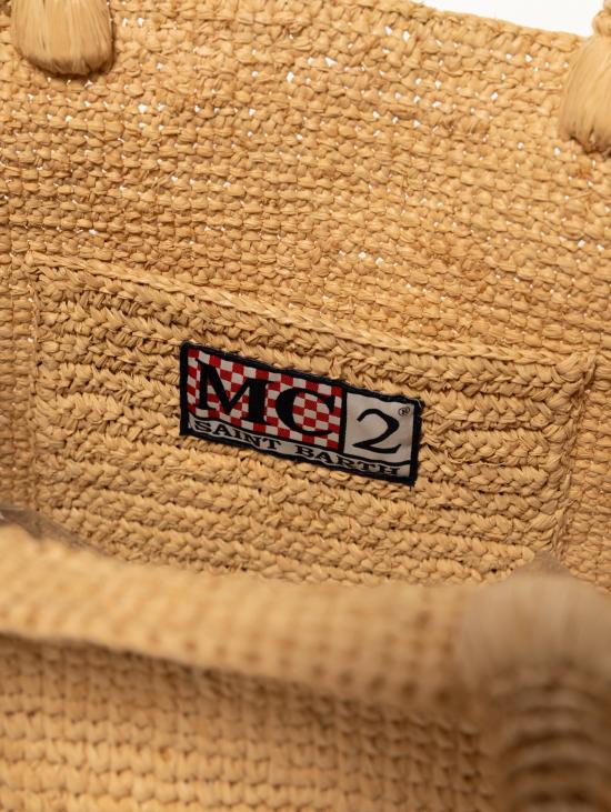 26SS 세인트바쓰 토트백 라피아 내추럴 베이지 색상의 보르사 배니티 - MC2 SAINT BARTH