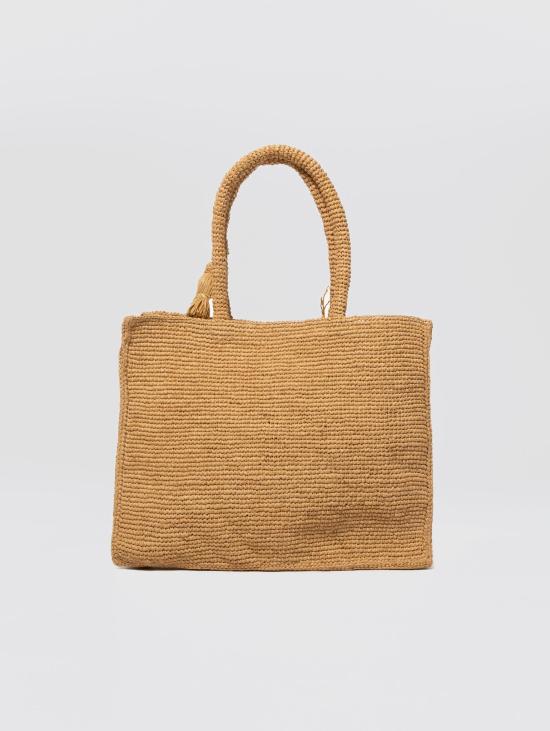 26SS 세인트바쓰 토트백 라피아 내추럴 베이지 색상의 보르사 배니티