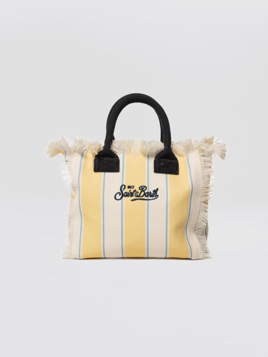 26SS 세인트바쓰 토트백 Canvas a Righe Giallo/Bianco 소재의 보르사 콜레트 - MC2 SAINT BARTH