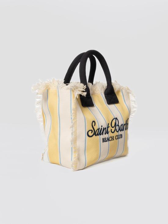 26SS 세인트바쓰 토트백 Canvas a Righe Giallo/Bianco 소재의 보르사 콜레트 - MC2 SAINT BARTH