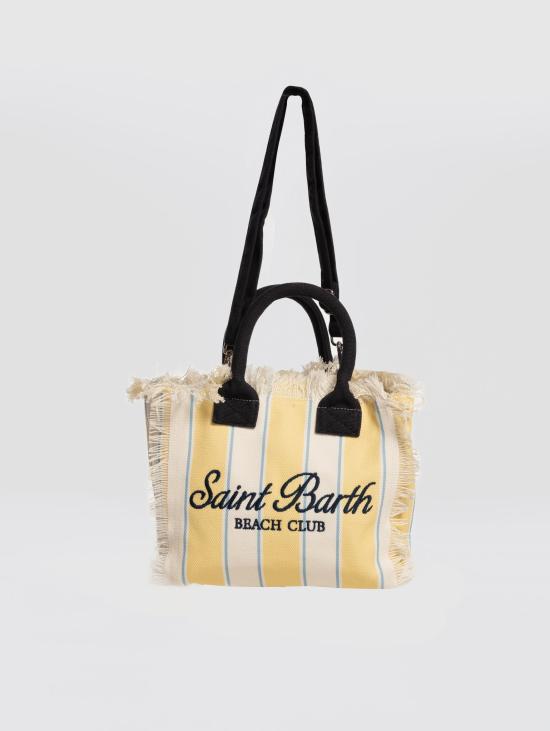 26SS 세인트바쓰 토트백 Canvas a Righe Giallo/Bianco 소재의 보르사 콜레트 - MC2 SAINT BARTH