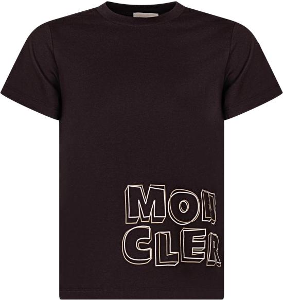 26SS [키즈] 몽클레어 티셔츠 L19548C0000689AFV999 BLACK