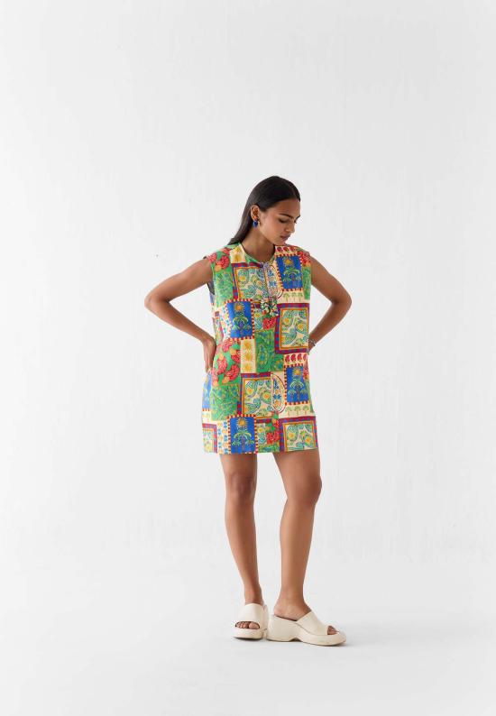  이키비 숏 원피스 조하리 멀티 컬러 숏 드레스