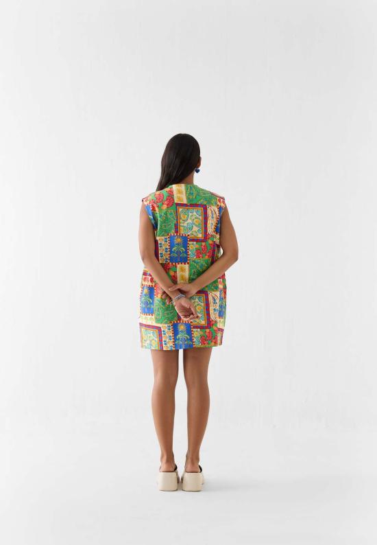  이키비 숏 원피스 조하리 멀티 컬러 숏 드레스 - IKKIVI