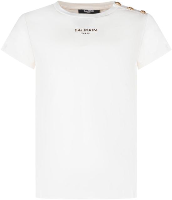 26SS [키즈] 발망 티셔츠 BY8A01Z3672102OR WHITE