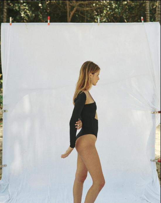  마이 쁘띠 바디수트 티셔츠 스타 바디수트 블랙 - MAI PETIT