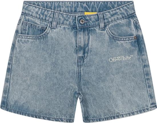 26SS [키즈] 오프화이트 데님 숏팬츠 44GYC004S26D001452 BLUE