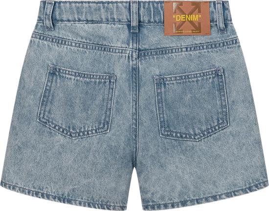 26SS [키즈] 오프화이트 데님 숏팬츠 44GYC004S26D001452 BLUE - OFF WHITE
