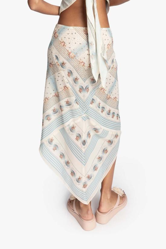  안나 수이 롱 스커트 헤리티지 스카프 프린트 시폰 - ANNA SUI