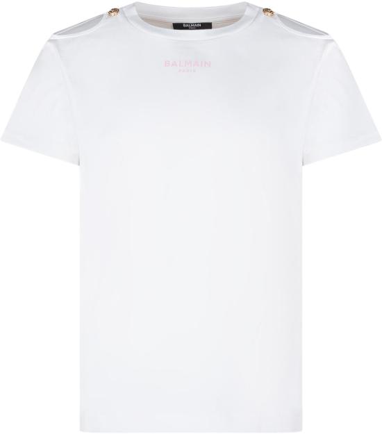 26SS [키즈] 발망 티셔츠 BY8B51Z3672100RS WHITE