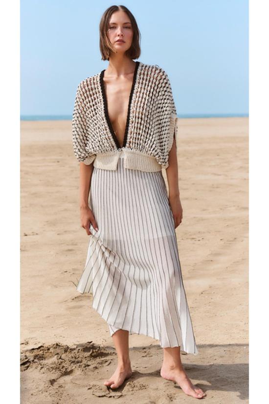  sita murt 롱 스커트 Sita Murt 미디 래디컬 스커트 화이트 - OTHER BRANDS