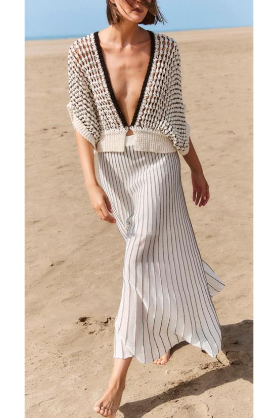  sita murt 롱 스커트 Sita Murt 미디 래디컬 스커트 화이트 - OTHER BRANDS