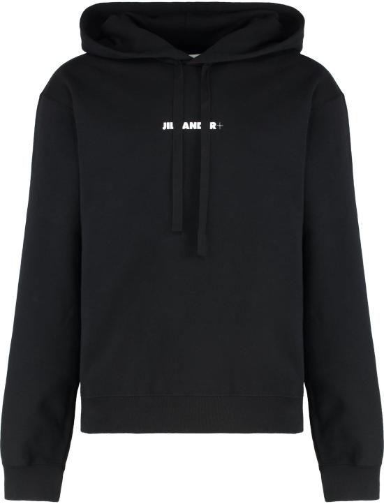 26FW 질샌더 후드 티셔츠 J47GU0129 BLACK