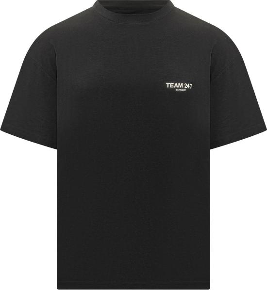 26SS 리프레젠트 반팔 티셔츠 247M10010801 BLACK