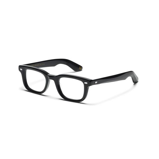  모스콧 안경 Or-Klt-O Klutz 실버 액센트가 있는 유광 블랙 직사각형 안경 - MOSCOT