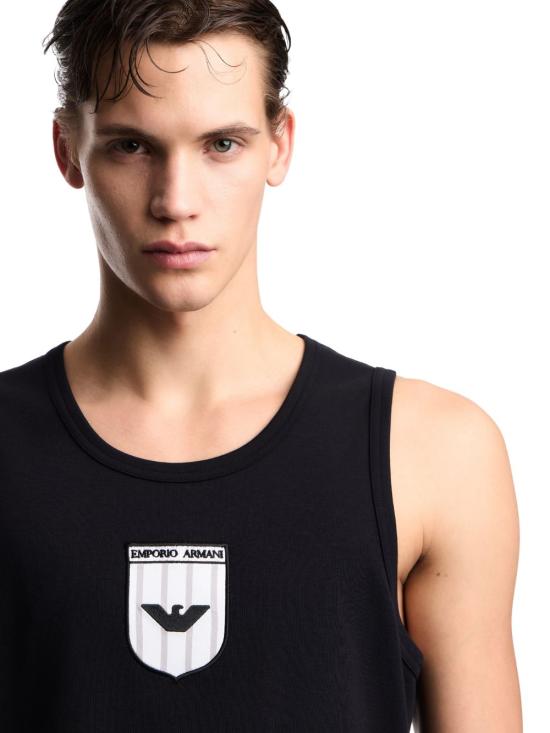 26SS 엠포리오 아르마니 민소매 티셔츠 EM005550AF25183 F8097 Nero - EMPORIO ARMANI