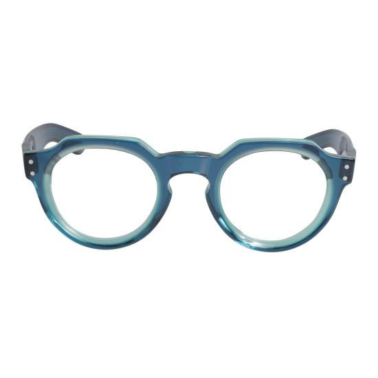  카돌 안경 스파이크 라운드형 기하학적 브릿지 , 반투명 청록색 아세테이트 소재