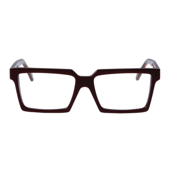  카돌 안경 피에르 볼드 직사각형 버건디 안경 (각진 브릿지)