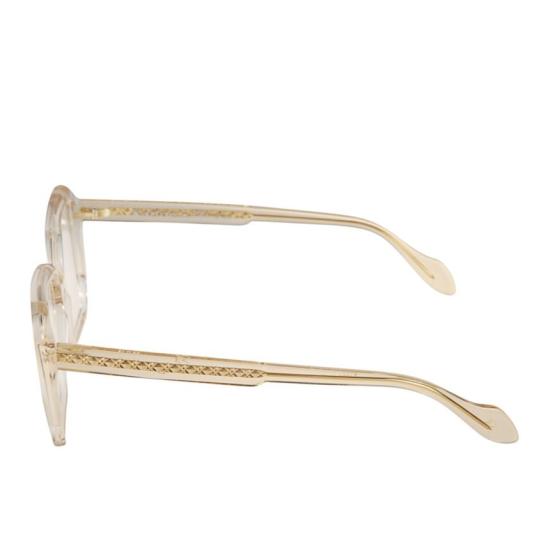  카돌 안경 리지 기하학적 사각형 안경테, 질감이 있는 골드톤 템플 - KADOR