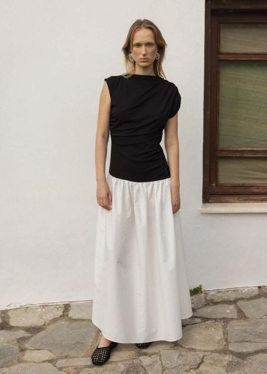  esthe 롱 원피스 에스테 투톤 드레이프 맥시 드레스 - OTHER BRANDS