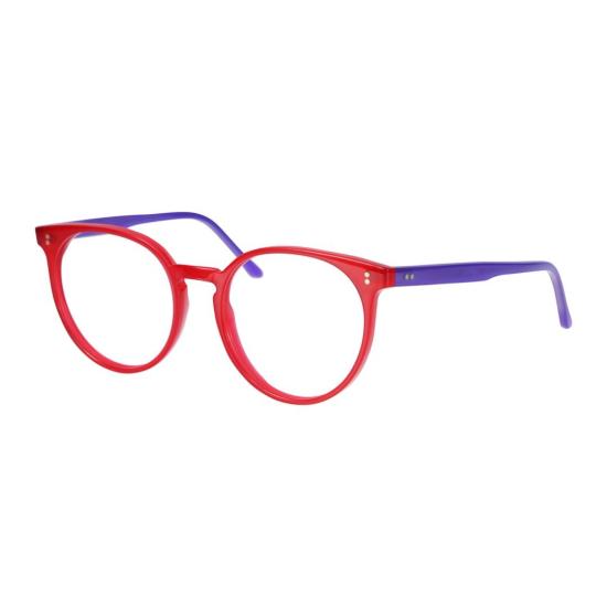  카돌 안경 제인-53 볼드 라운드 프레임 안경, 선명한 빨간색 전면 - KADOR