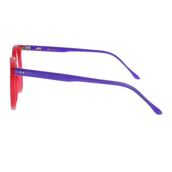  카돌 안경 제인-53 볼드 라운드 프레임 안경, 선명한 빨간색 전면 - KADOR