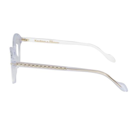  카돌 안경 멜라니 글래머-V 반투명 캣아이  (골드톤 격자 장식) - KADOR