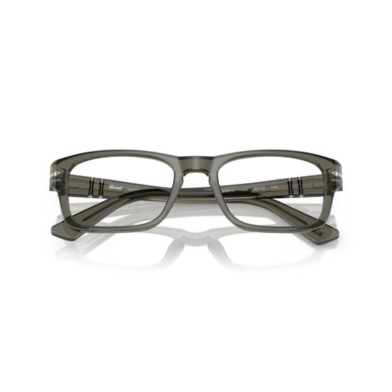 26SS 페르솔 안경 0Po3364v 반투명 회색 아세테이트 직사각형 안경 - PERSOL