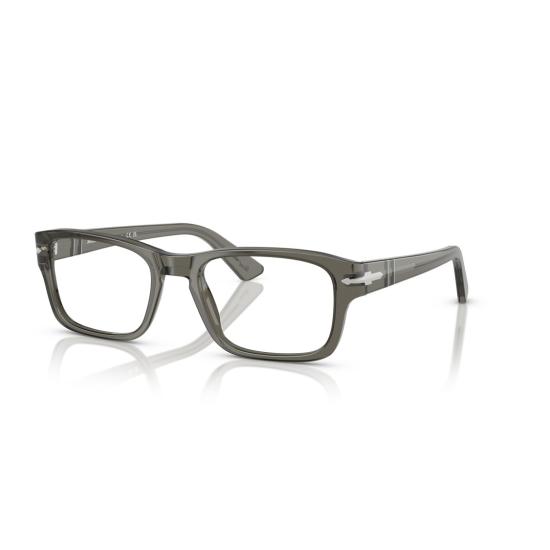 26SS 페르솔 안경 0Po3364v 반투명 회색 아세테이트 직사각형 안경 - PERSOL