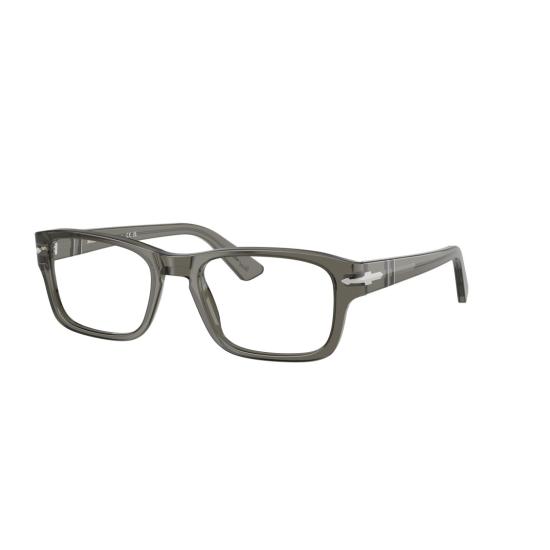 26SS 페르솔 안경 0Po3364v 반투명 회색 아세테이트 직사각형 안경 - PERSOL