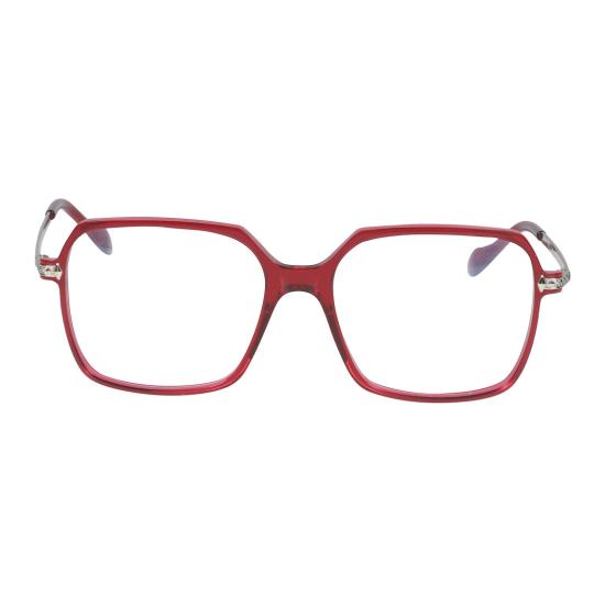  카돌 안경 메간-V 스퀘어 프레임 레드 안경 (메탈릭 템플 포함)