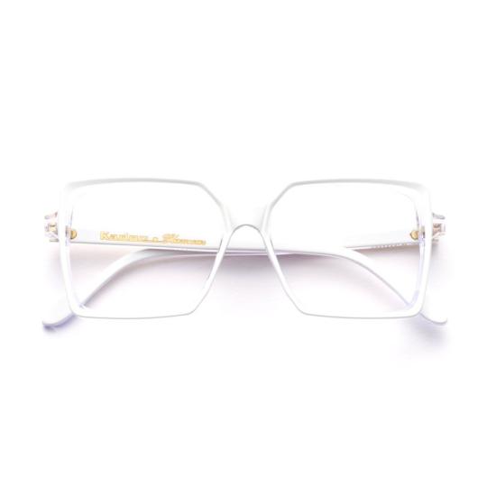  카돌 안경 릴리벳 글래머 기하학적 사각형 프레임 안경 (골드 장식)