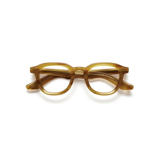  모스콧 안경 오르다오 다벤 반투명 앰버 아세테이트 라운드 스퀘어