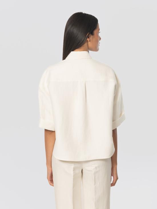 26SS 클로즈드 셔츠 Misto Lino Avorio의 Camicia Utiliy Maniche Corte - CLOSED