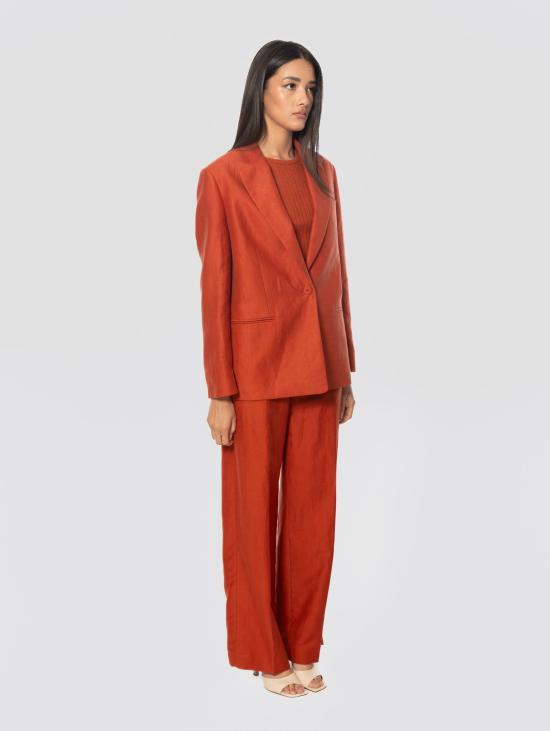 26SS 클로즈드 스트레이트 팬츠 Misto Lino e Viscosa Mattone 소재의 Pantaloni Ampi - CLOSED