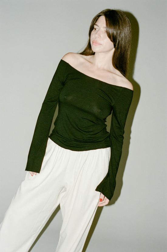  마리암 나시르 자데 긴팔 티셔츠 위스퍼 티 블랙