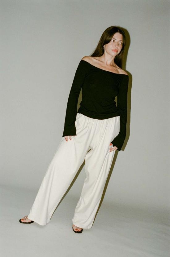  마리암 나시르 자데 긴팔 티셔츠 위스퍼 티 블랙 - MARYAM NASSIR ZADEH