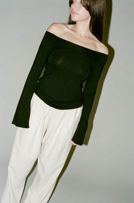  마리암 나시르 자데 긴팔 티셔츠 위스퍼 티 블랙 - MARYAM NASSIR ZADEH