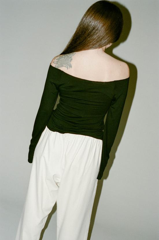  마리암 나시르 자데 긴팔 티셔츠 위스퍼 티 블랙 - MARYAM NASSIR ZADEH