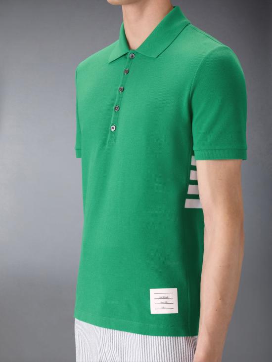 26SS 톰브라운 클래식 피케 4바 숏슬리브 폴로 티셔츠 MJP110P 00050 330 GREEN DOM - THOM BROWNE
