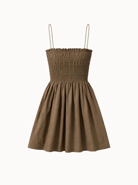  마토 숏 원피스 Matteau 셔링 보디스 미니 드레스 버치