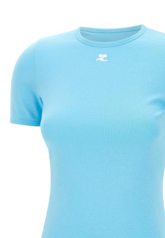 26SS 쿠레쥬 반팔 티셔츠 125JTS017JS0203 7027 Blue - COURREGES