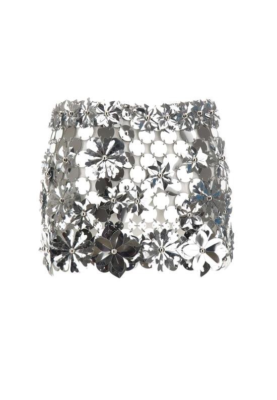 26SS 파코라반 숏 스커트 26EIJU172PS0129 P040 Silver - PACO RABANNE