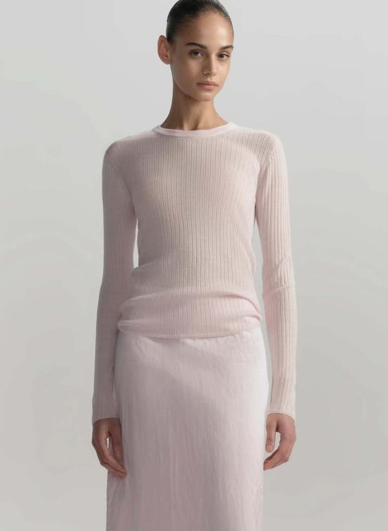  에이엘씨 긴팔 티셔츠 A.L.C. 카일 립드 메리노 탑 체리 블로썸