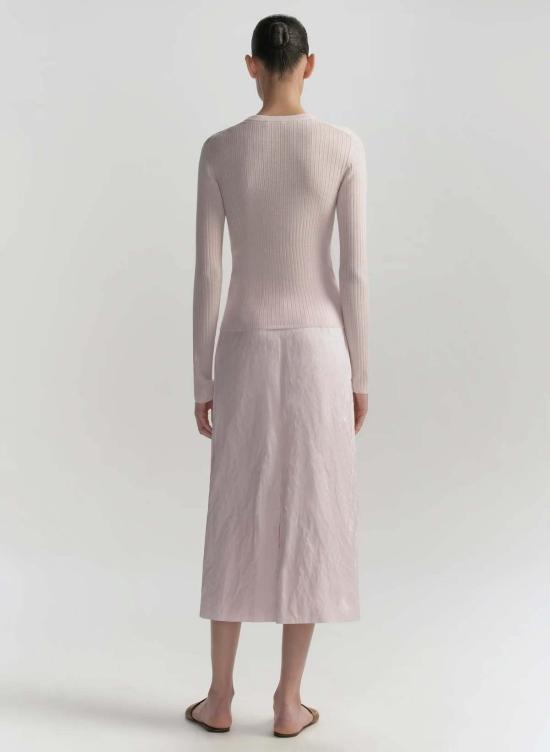  에이엘씨 긴팔 티셔츠 A.L.C. 카일 립드 메리노 탑 체리 블로썸 - A.L.C.