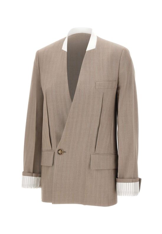 26SS 빅토리아 베컴 수트 자켓 1226WJK007214A LIMESTONE Brown