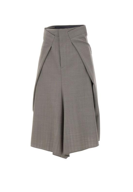 26SS 빅토리아 베컴 미디 스커트 1226WSK007224B NICKEL Grey