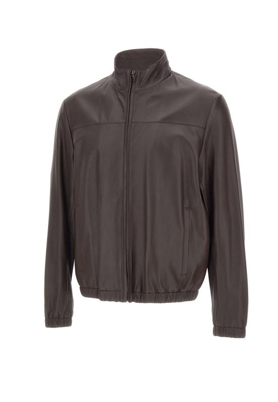 26SS 보스 가죽 자켓 50562919 210 Brown