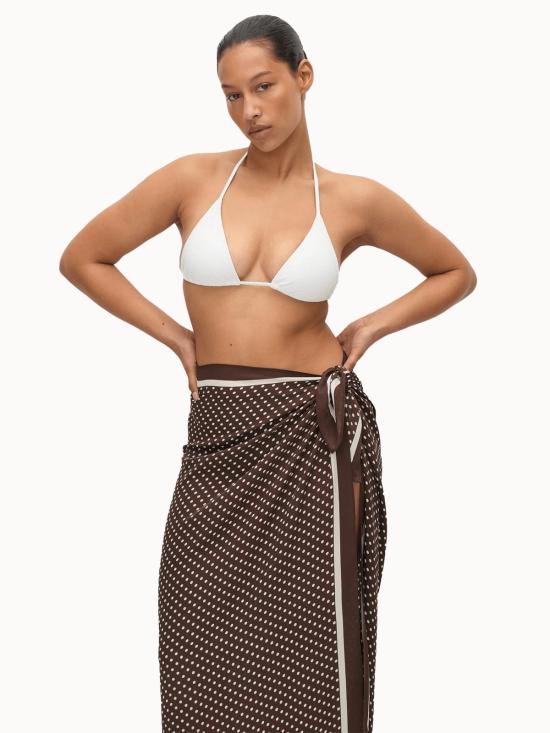  마토 비치용품 실크 사롱 초콜릿 - MATTEAU