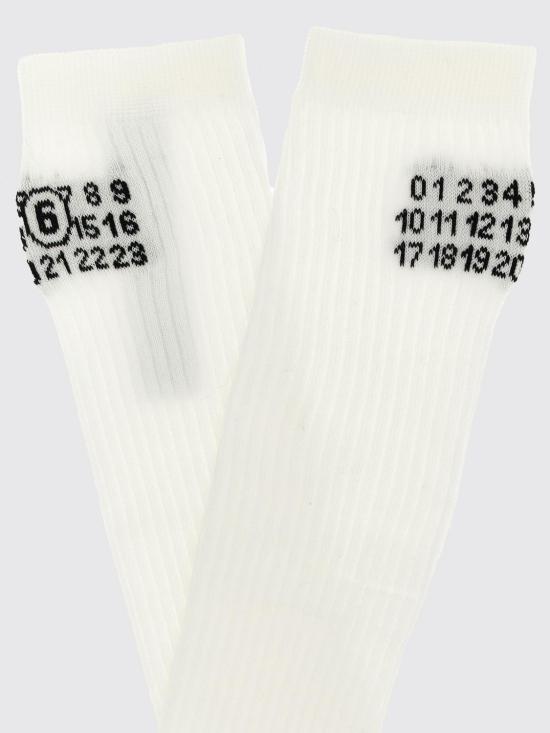 26SS MM6 메종마르지엘라 양말 S62TL0049M13278 101 White - MM6 MAISON MARGIELA